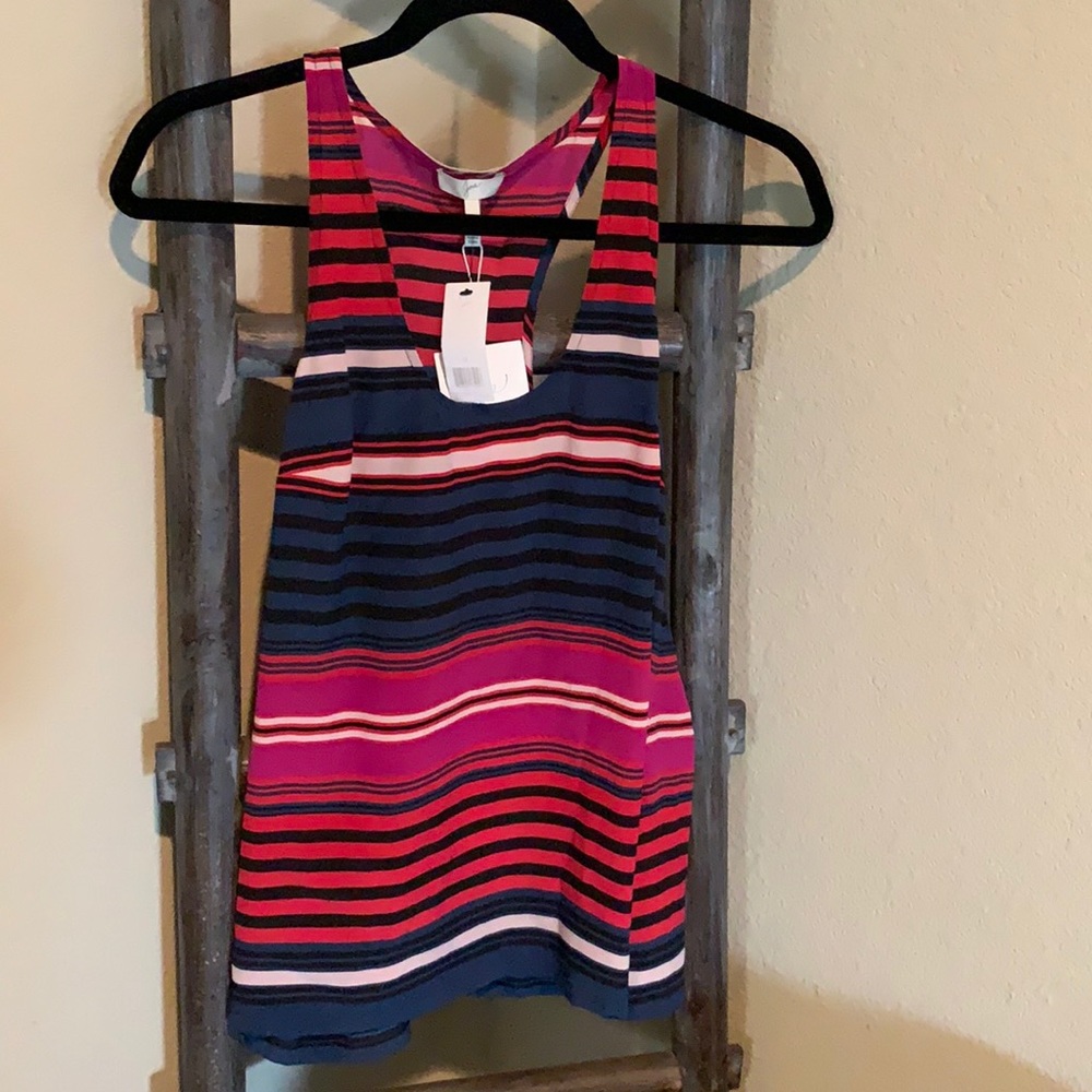 Joie multi stripe 100% silk tank top
